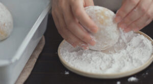 米粉の焼きドーナツ作り方【豆乳カスタード】